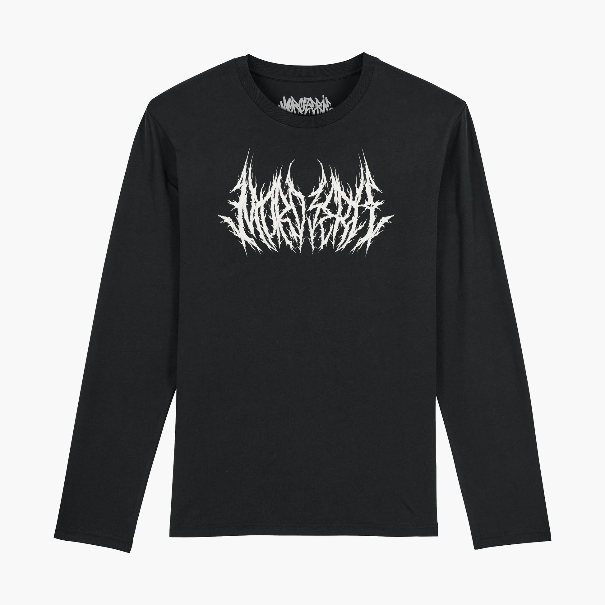 Tshirt manches longues de la morozerie avec un lettrage blanc dans un style hardcore